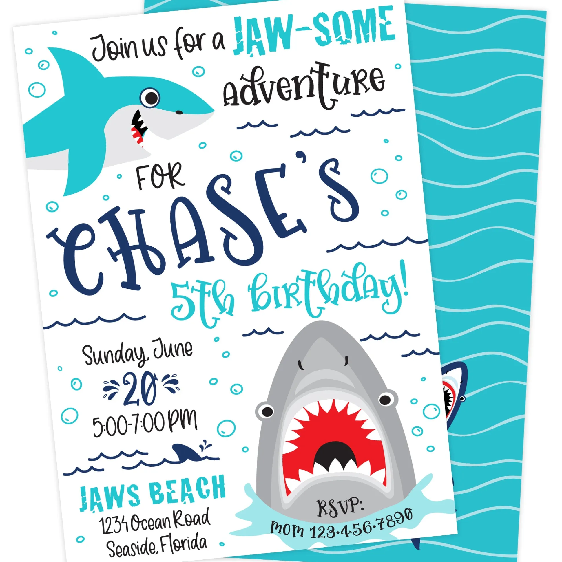 Jawsome Shark Birthday Invitation