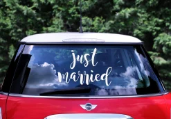 Just Married Car Sticker