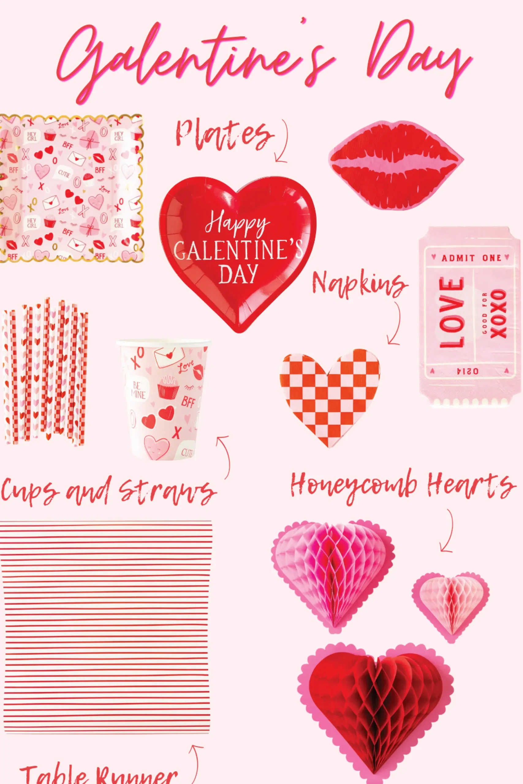 Kissy Lips Lunch Napkins 24ct
