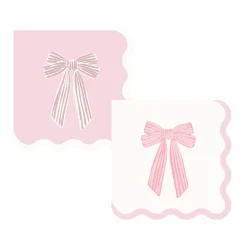 Large Pink Bows Dessert Napkins 24ct