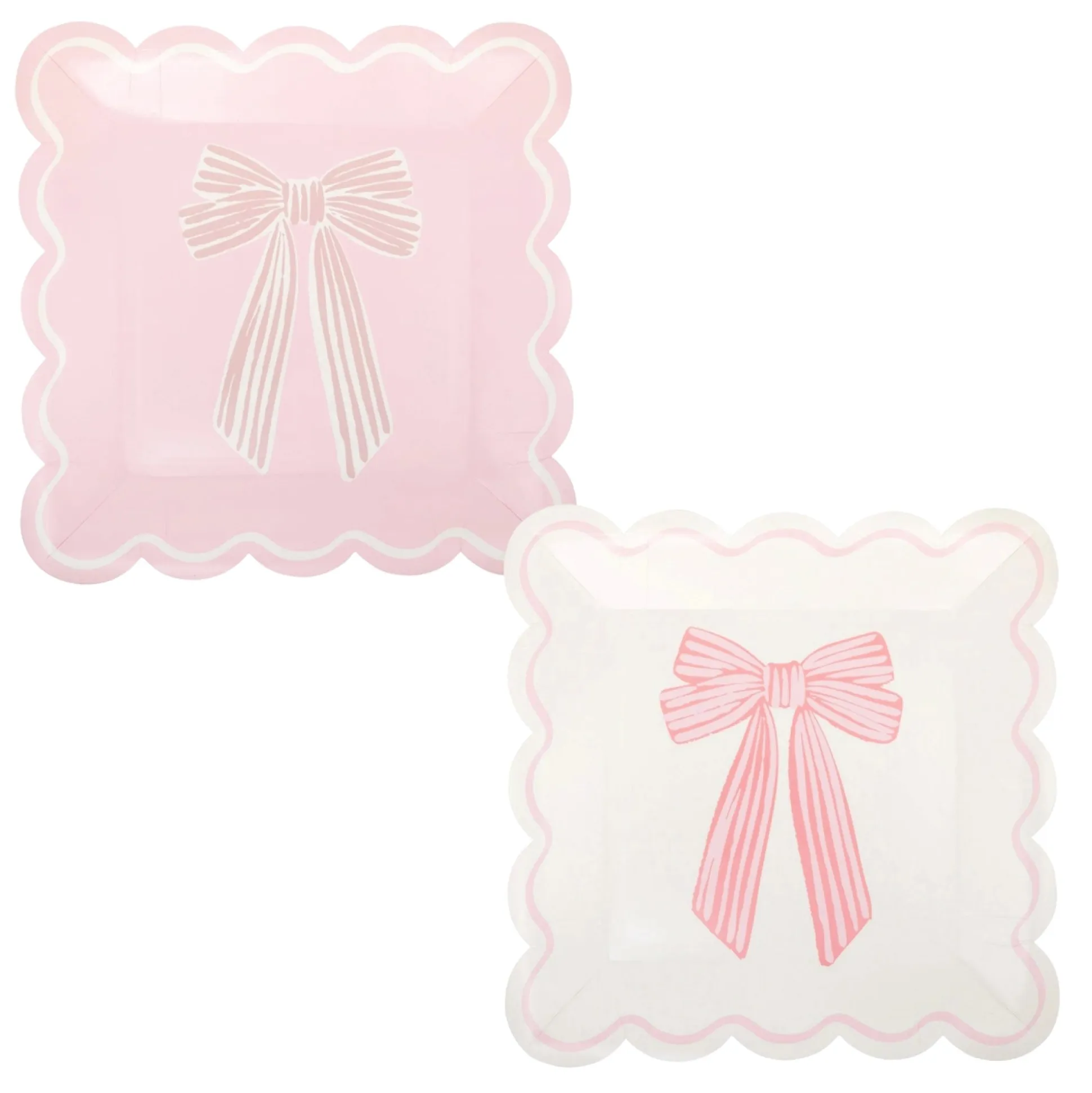Large Pink Bows Lunch Plates 8ct