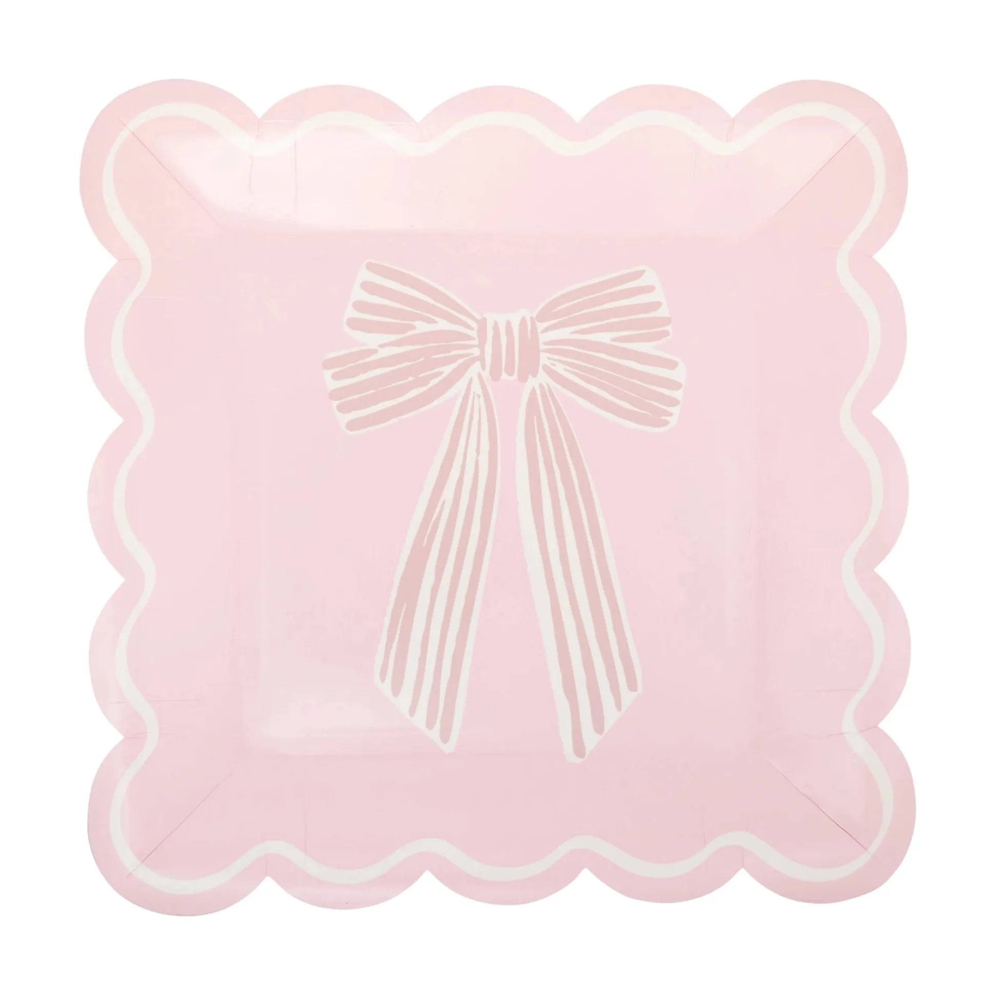 Large Pink Bows Lunch Plates 8ct