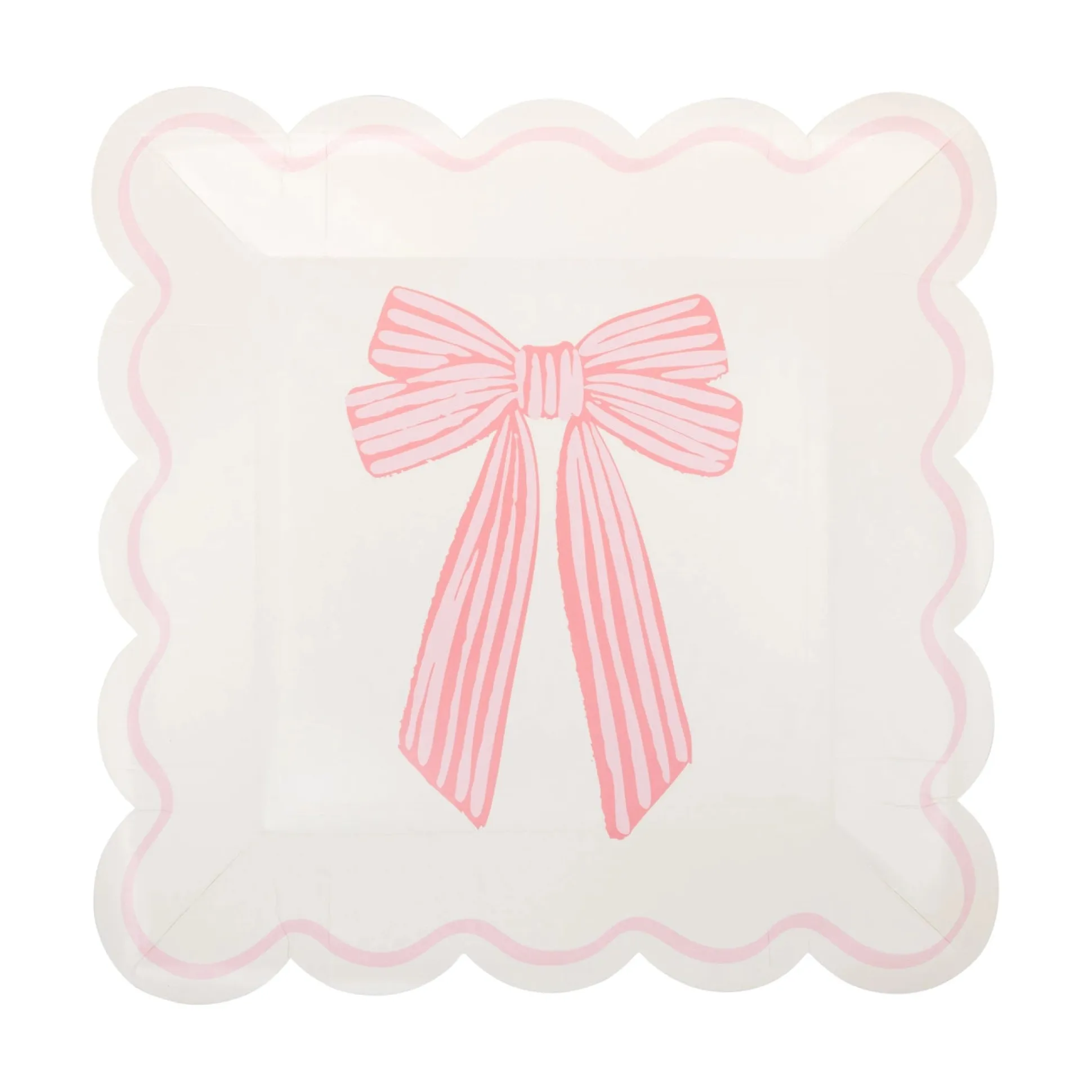 Large Pink Bows Lunch Plates 8ct