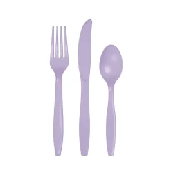 Lavender Plastic Cutlery Set for 8