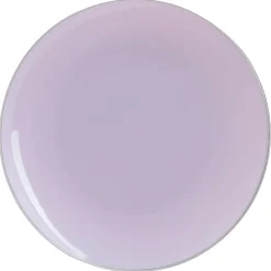 Lavender & Silver Rim Plastic Dinner Plates 10ct