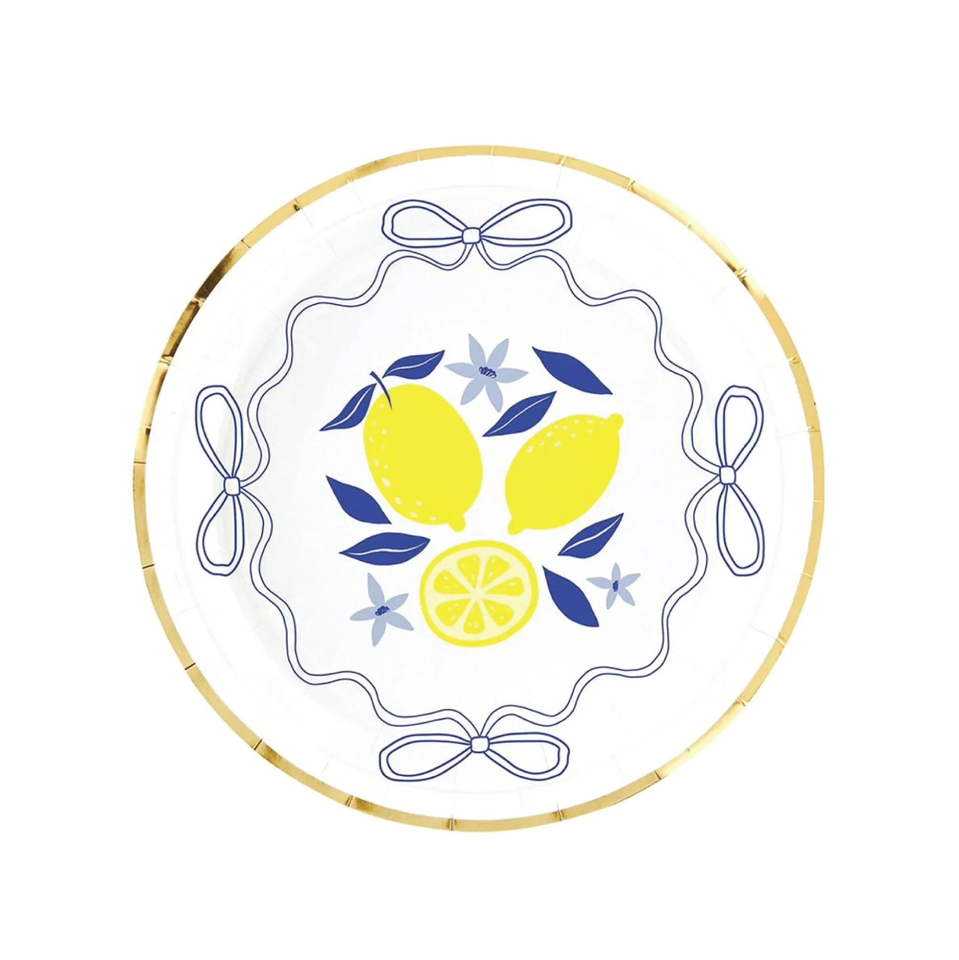 Lemon Grove Blue Bow Dessert Plates 8ct