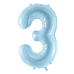 Light Blue 0-9 Number Balloon 34in