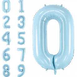 Light Blue 0-9 Number Balloon 34in