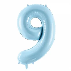Light Blue 0-9 Number Balloon 34in