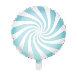 Light Blue Swirly Lollipop Foil Balloon 14in