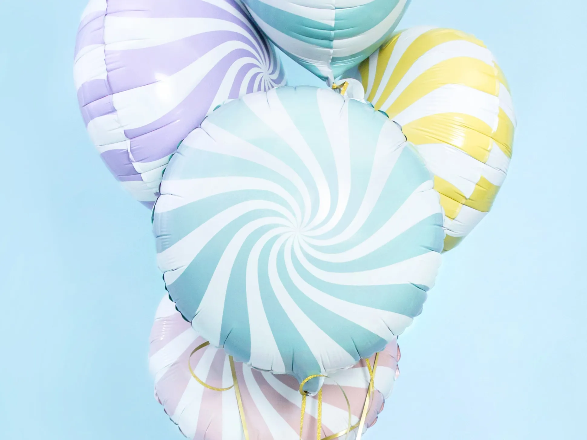 Light Blue Swirly Lollipop Foil Balloon 14in