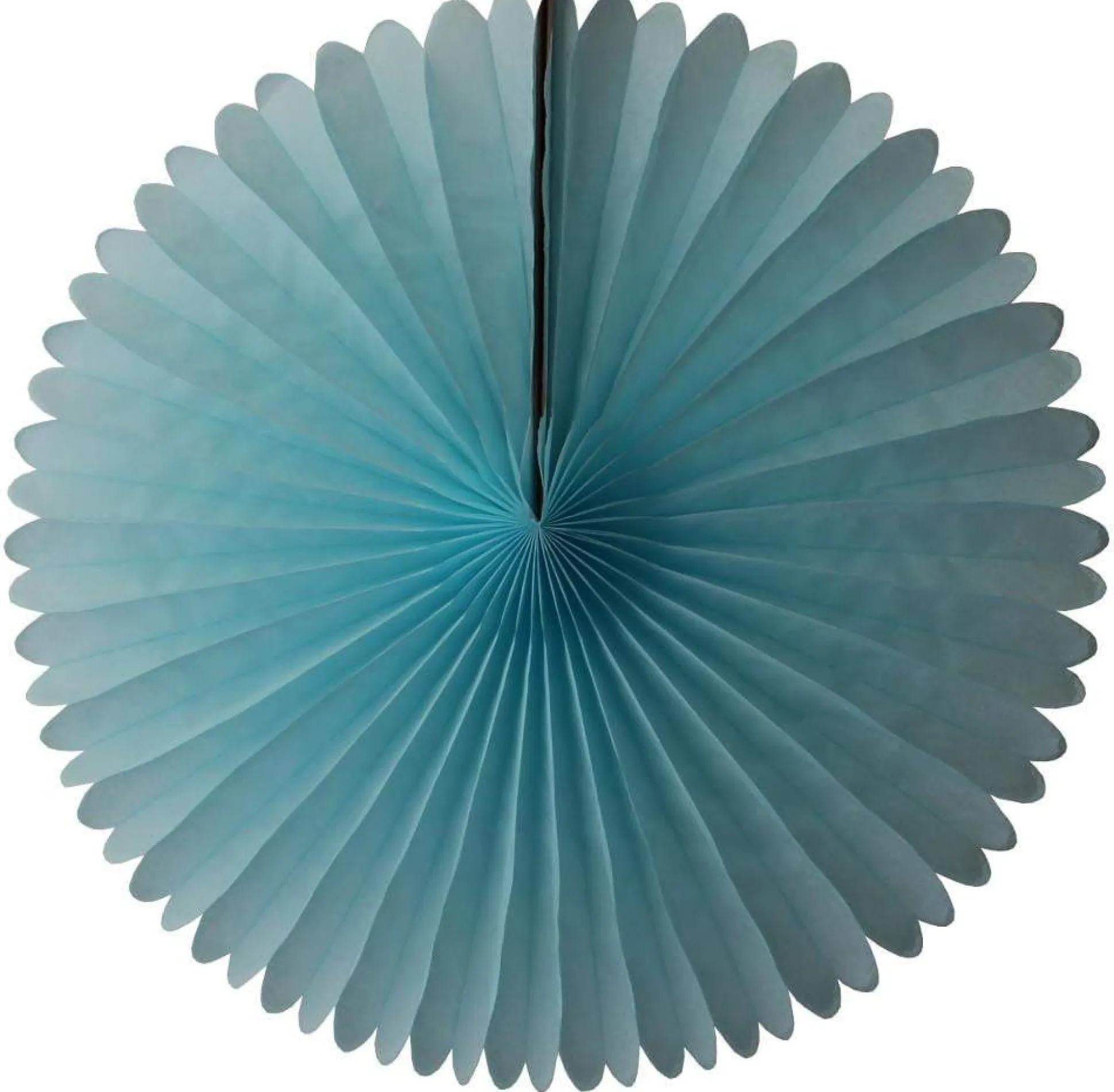 Light Blue Tissue Paper Fan 13in