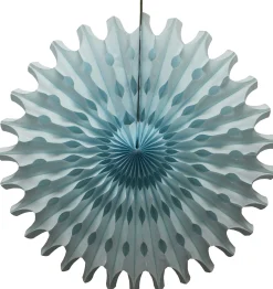 Light Blue Tissue Paper Fan 18in