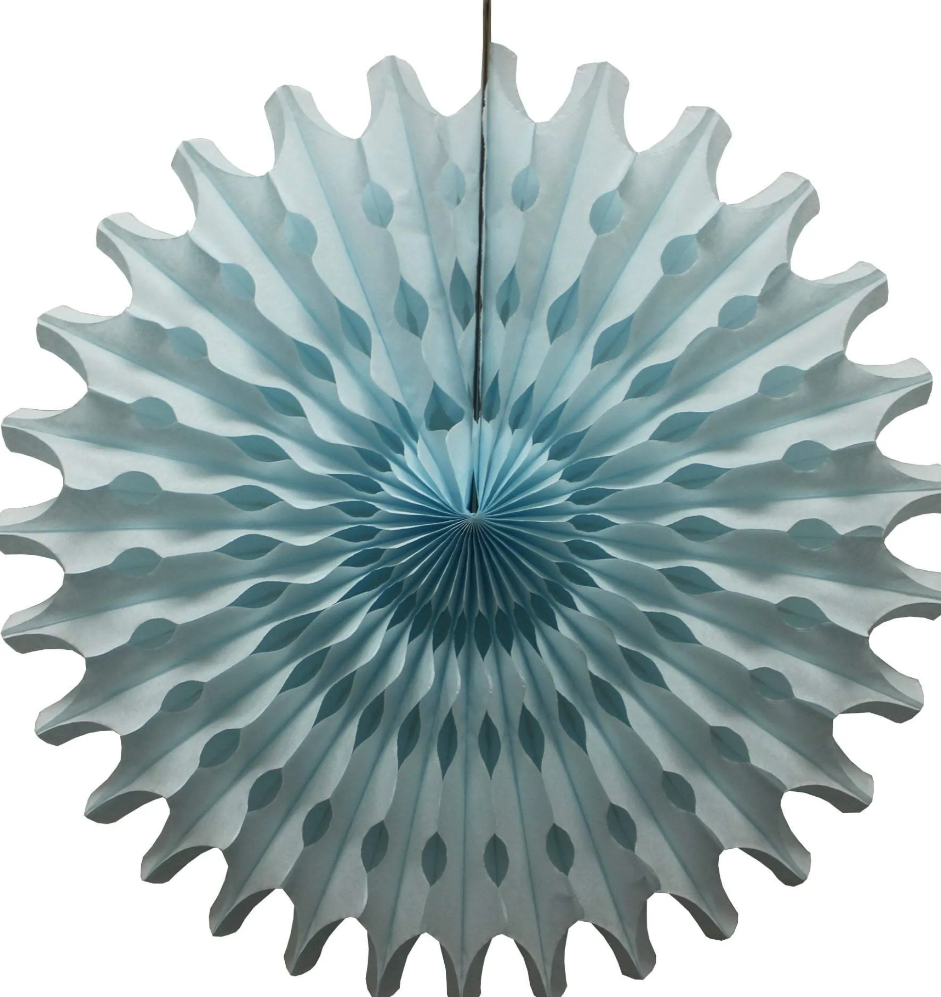 Light Blue Tissue Paper Fan 18in