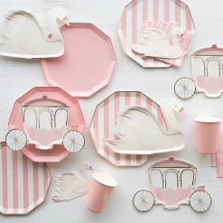 Light Pink Cabana Striped Dinner Plates 8ct