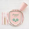 Light Pink Cabana Striped Paper Guest Towels 20ct