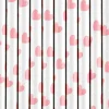 Light Pink Heart Paper Straws 10ct