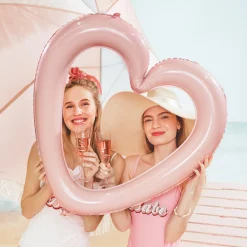 Light Pink Open Heart Balloon Frame 29in