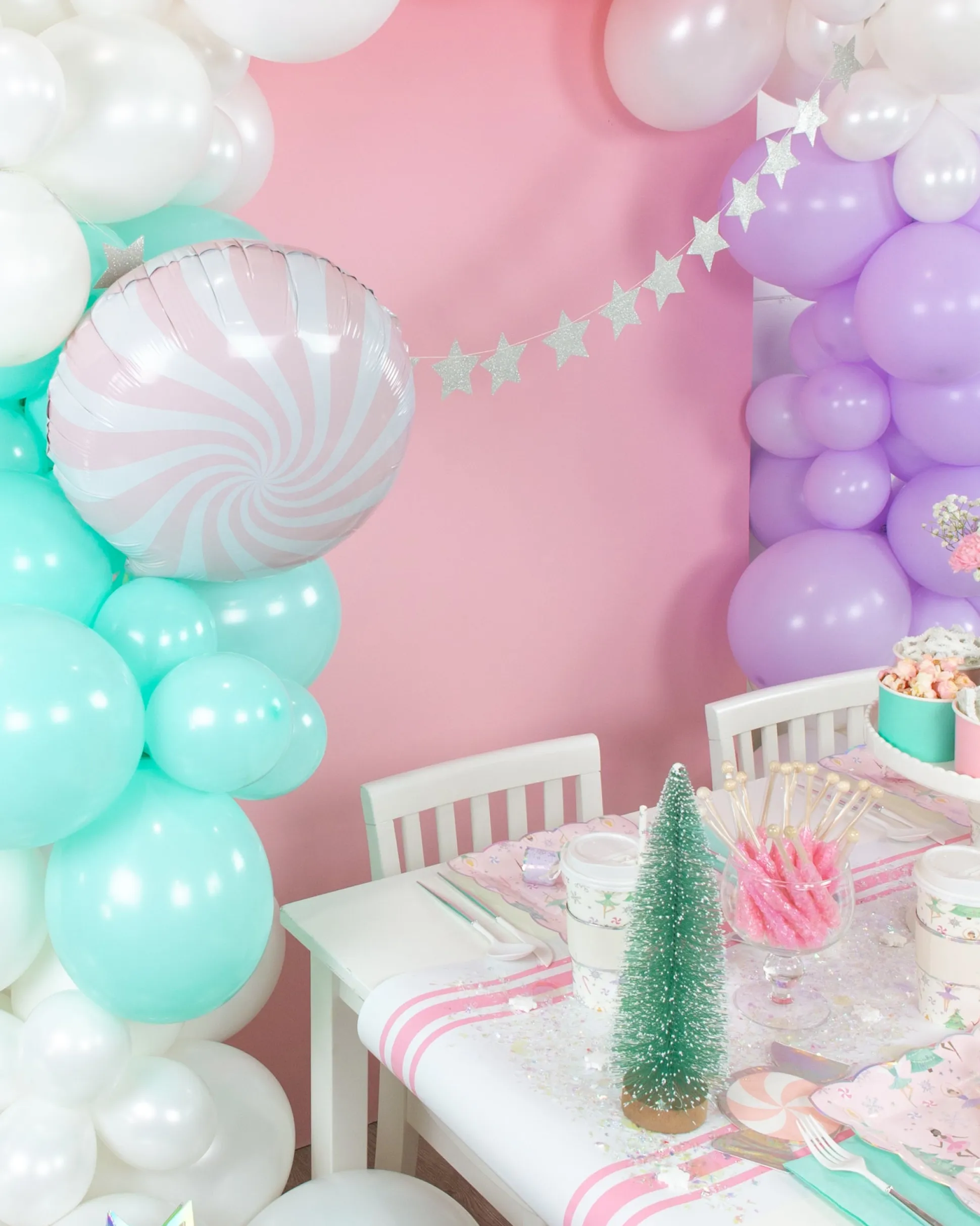 Light Pink Swirly Lollipop Foil Balloon 14in