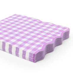 Lilac Gingham Lunch Napkins 20ct