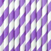 Lilac Striped Paper Straws 10ct