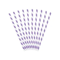 Lilac Striped Paper Straws 10ct