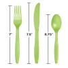 Lime Green Plastic Cutlery Set for 8