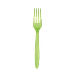 Lime Green Plastic Forks Set for 24