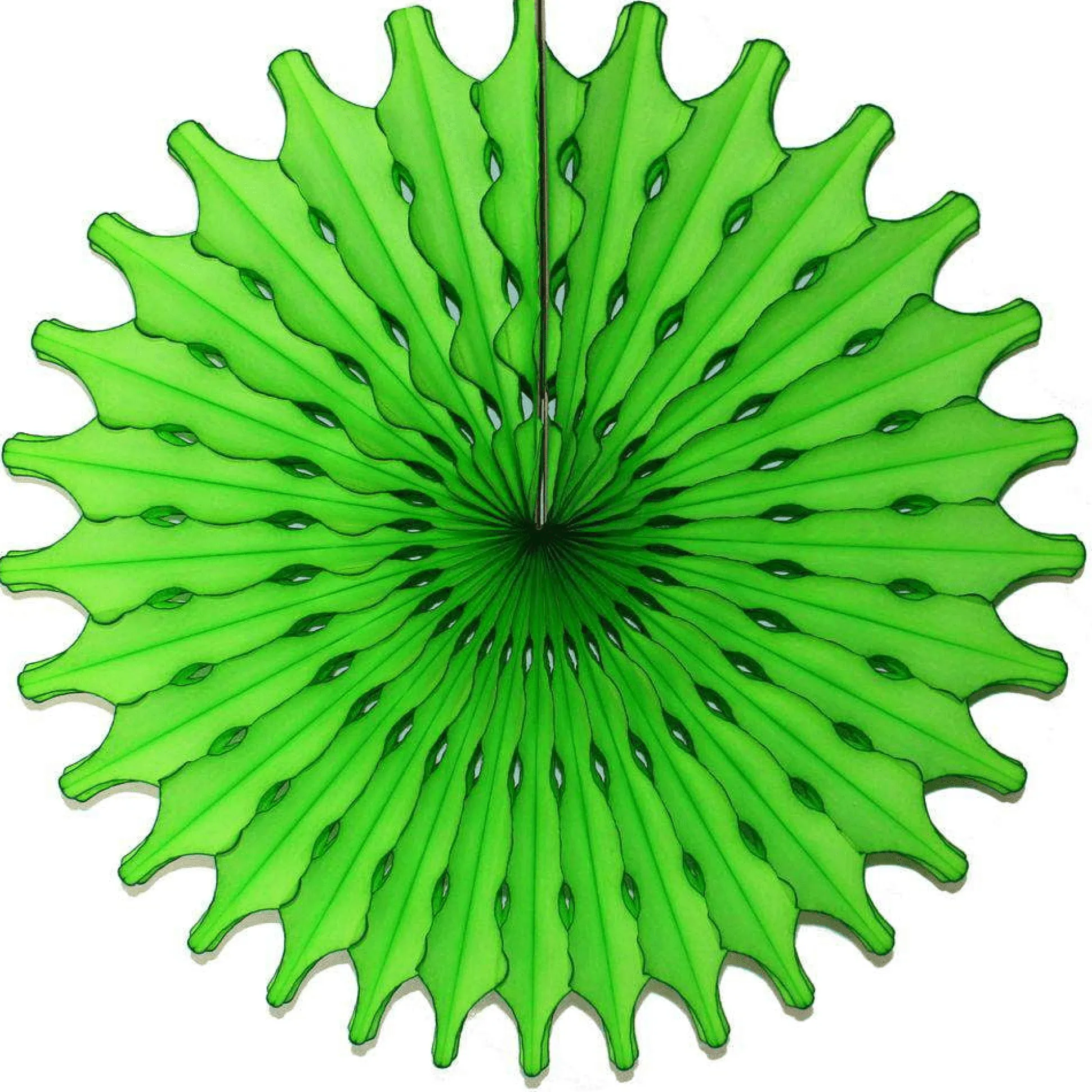 Lime Tissue Paper Fan 18in