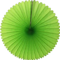 Lime Tissue Paper Fan 13in