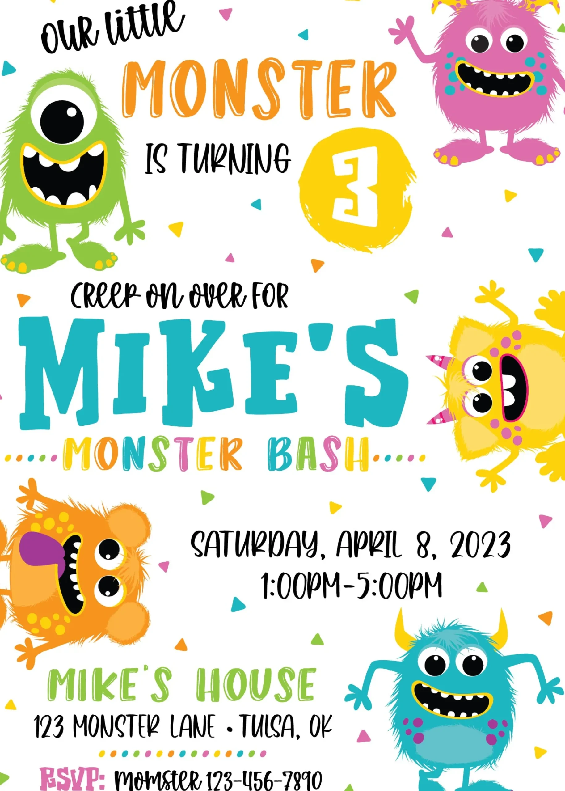 Little Monster Birthday Party Invitation