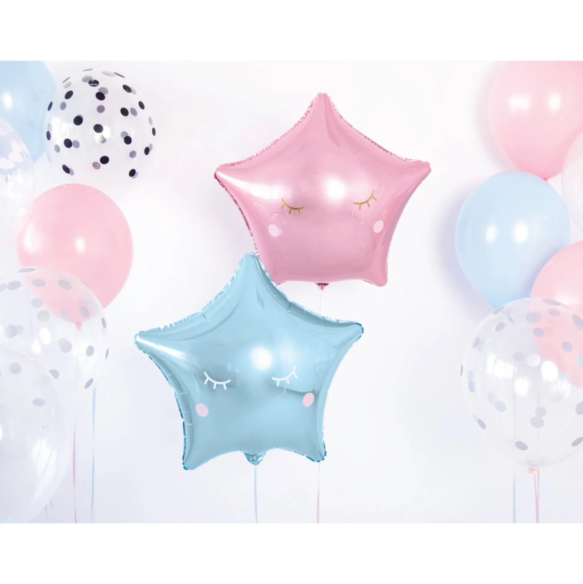 Little Star Eyelashes & Cheeks Balloon Stickers, 2 Sheets, 48pc