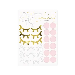 Little Star Eyelashes & Cheeks Balloon Stickers, 2 Sheets, 48pc