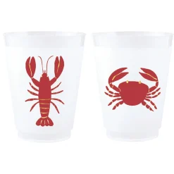 Lobster + Crab Plastic Cups 8ct