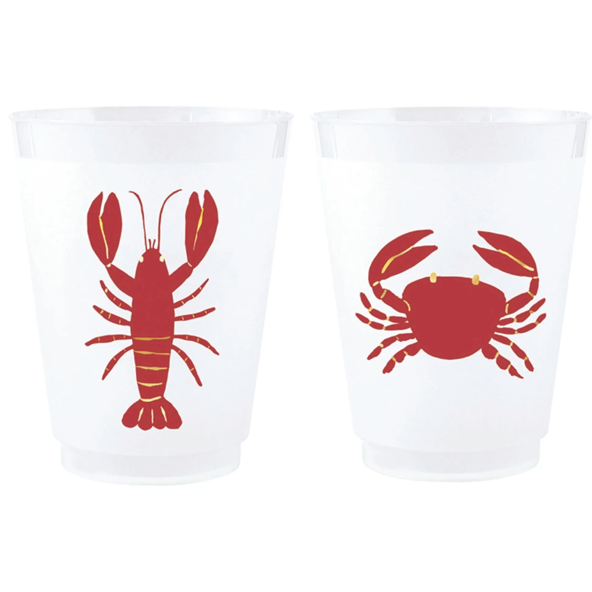 Lobster + Crab Plastic Cups 8ct