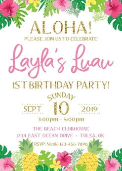 Luau Birthday Party Invitation