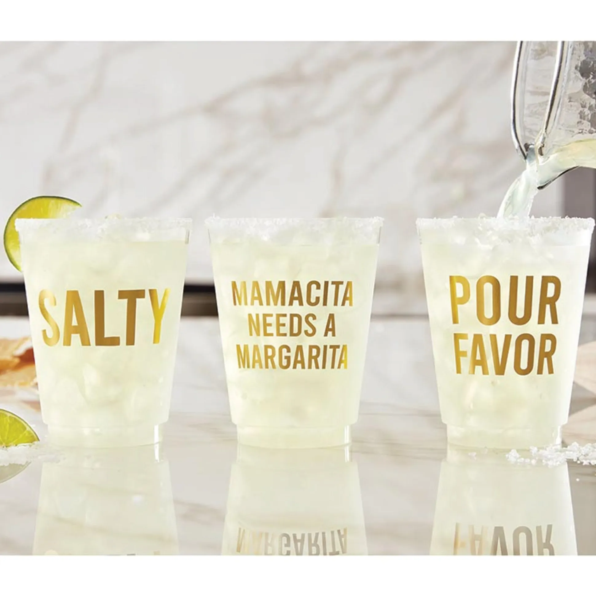 Mama Needs a Margarita Frosted Plastic Cups 6ct