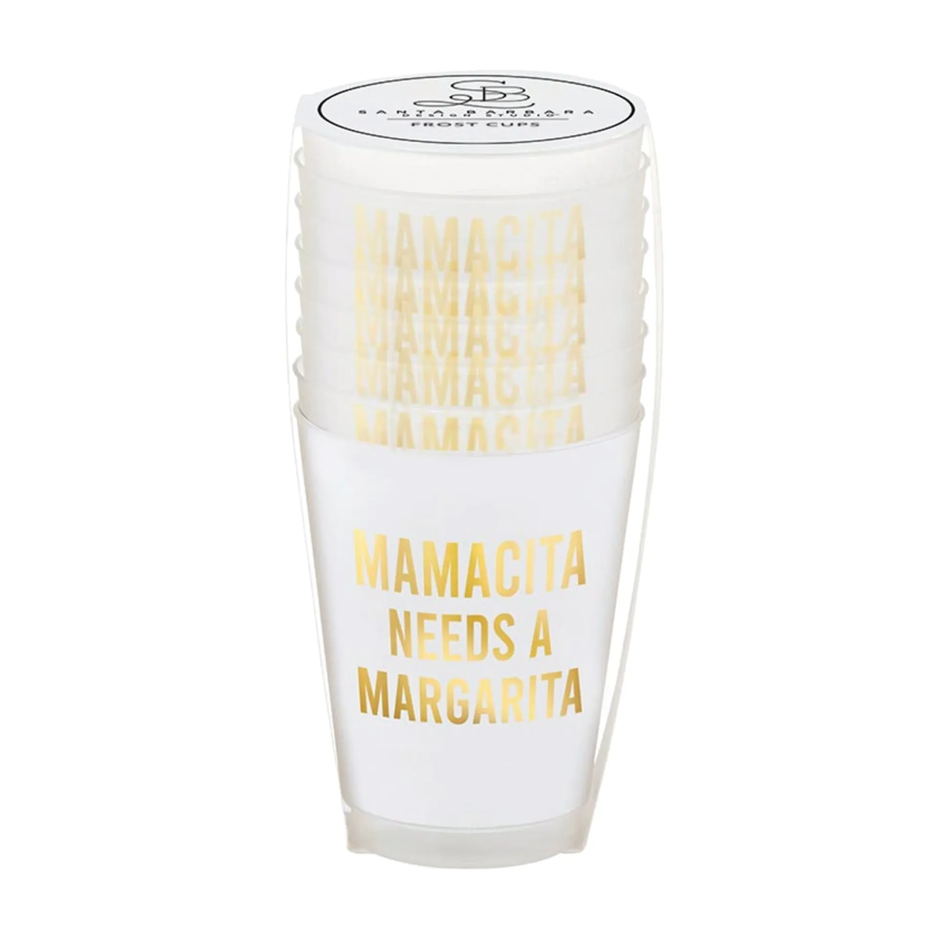 Mama Needs a Margarita Frosted Plastic Cups 6ct