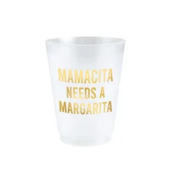 Mama Needs a Margarita Frosted Plastic Cups 6ct