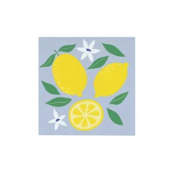 Mediterranean Lemon Blue Tile Dessert Napkins 20ct