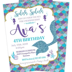 Mermaid Birthday Party Invitation