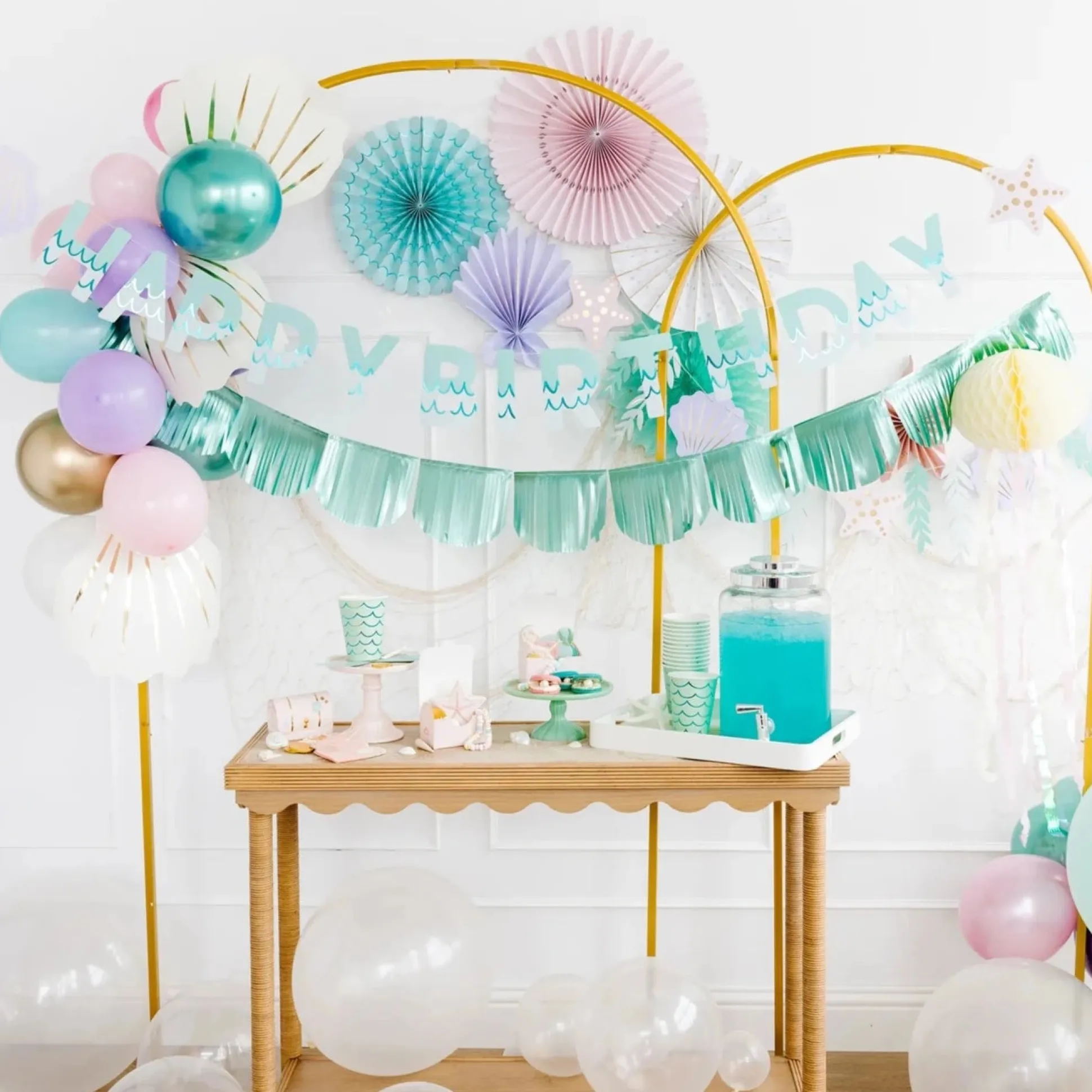 Mermaid Happy Birthday Banner Set