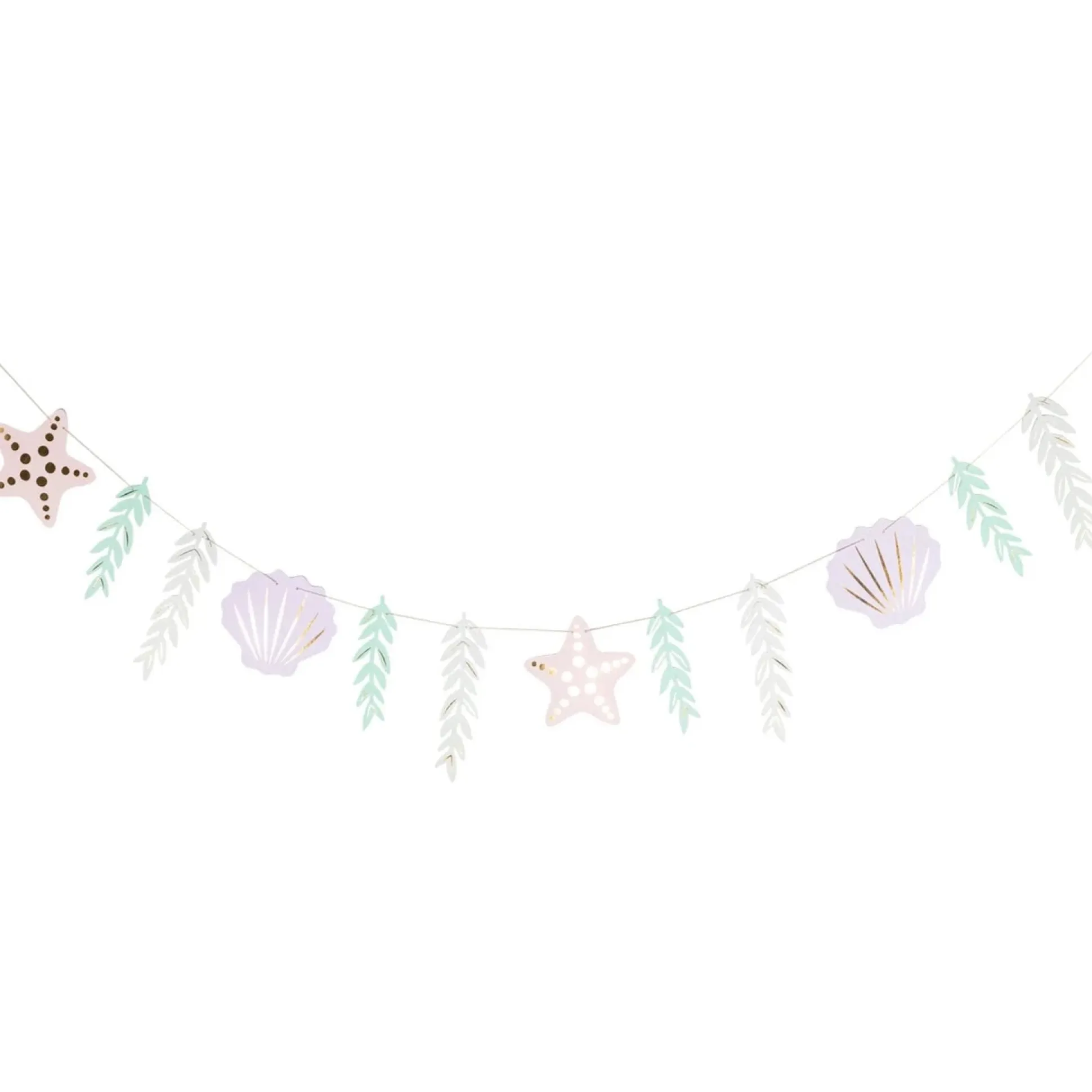 Mermaid Shells & Seaweed Garland 5ft