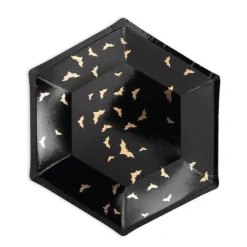 Metallic Gold Bat Dessert Plates 6ct