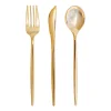 Metallic Gold Sleek Cutlery Set For 8
