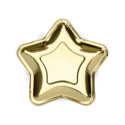 Metallic Gold Star Dessert Plates 6ct