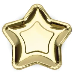 Metallic Gold Star Lunch Plates 6ct