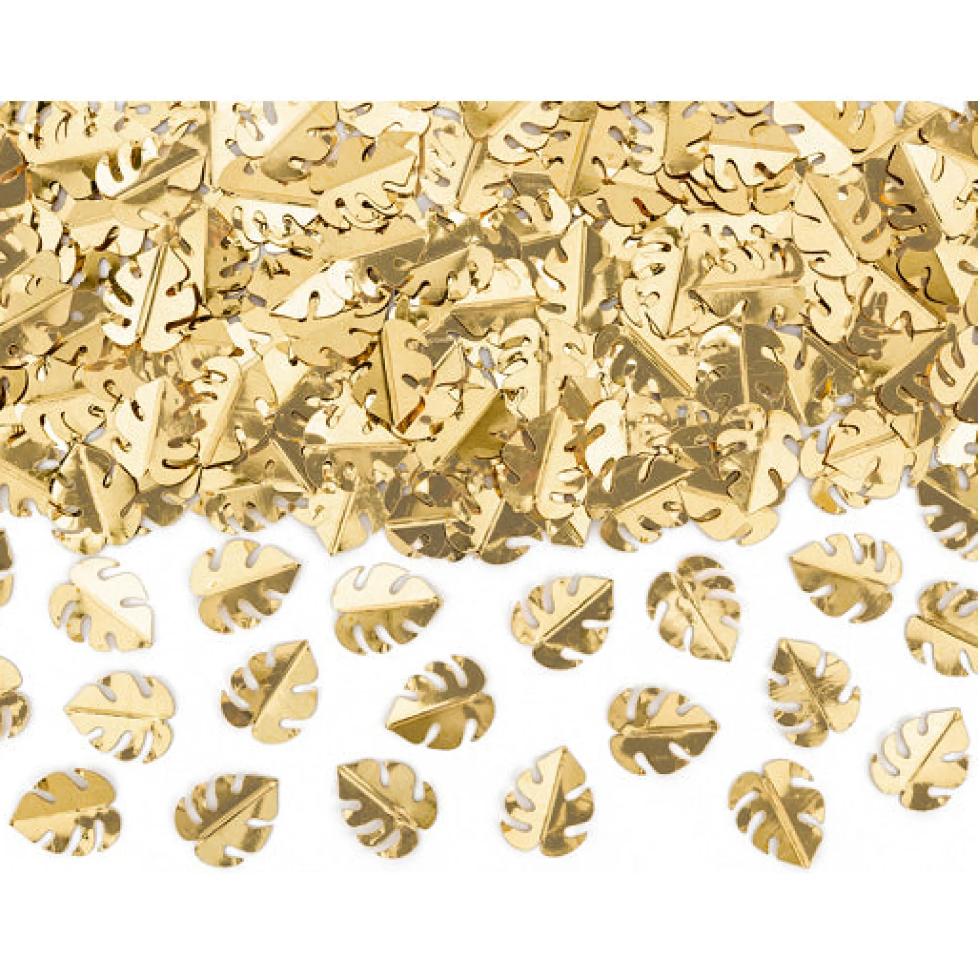 Metallic Gold Tropical Leaf Confetti
