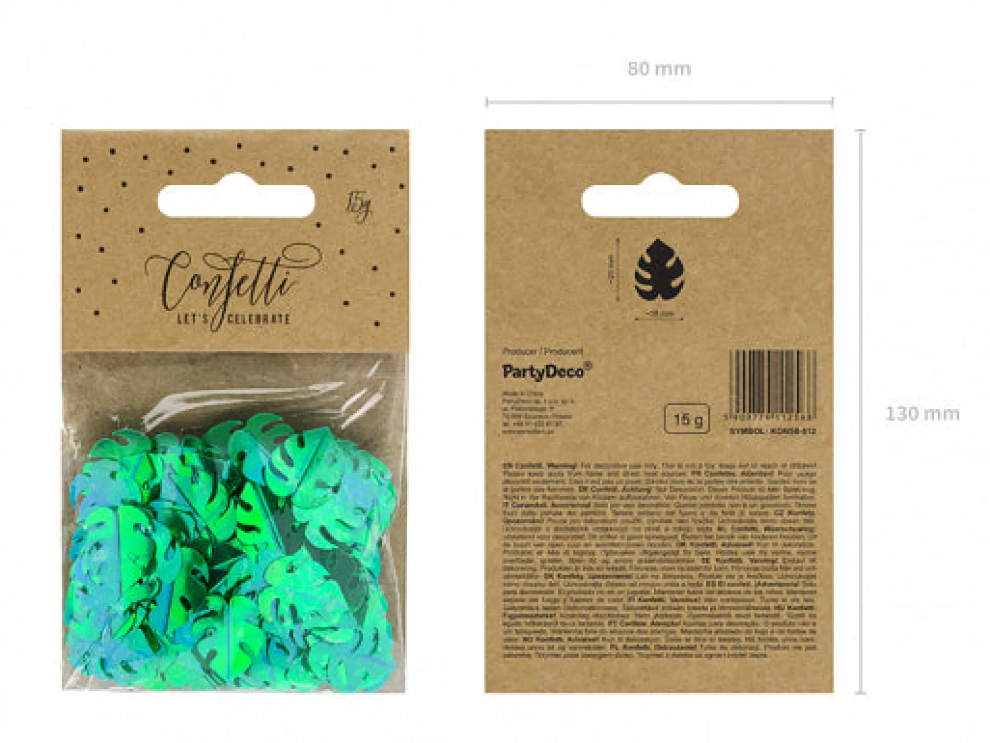 Metallic Green Palm Leaf Confetti