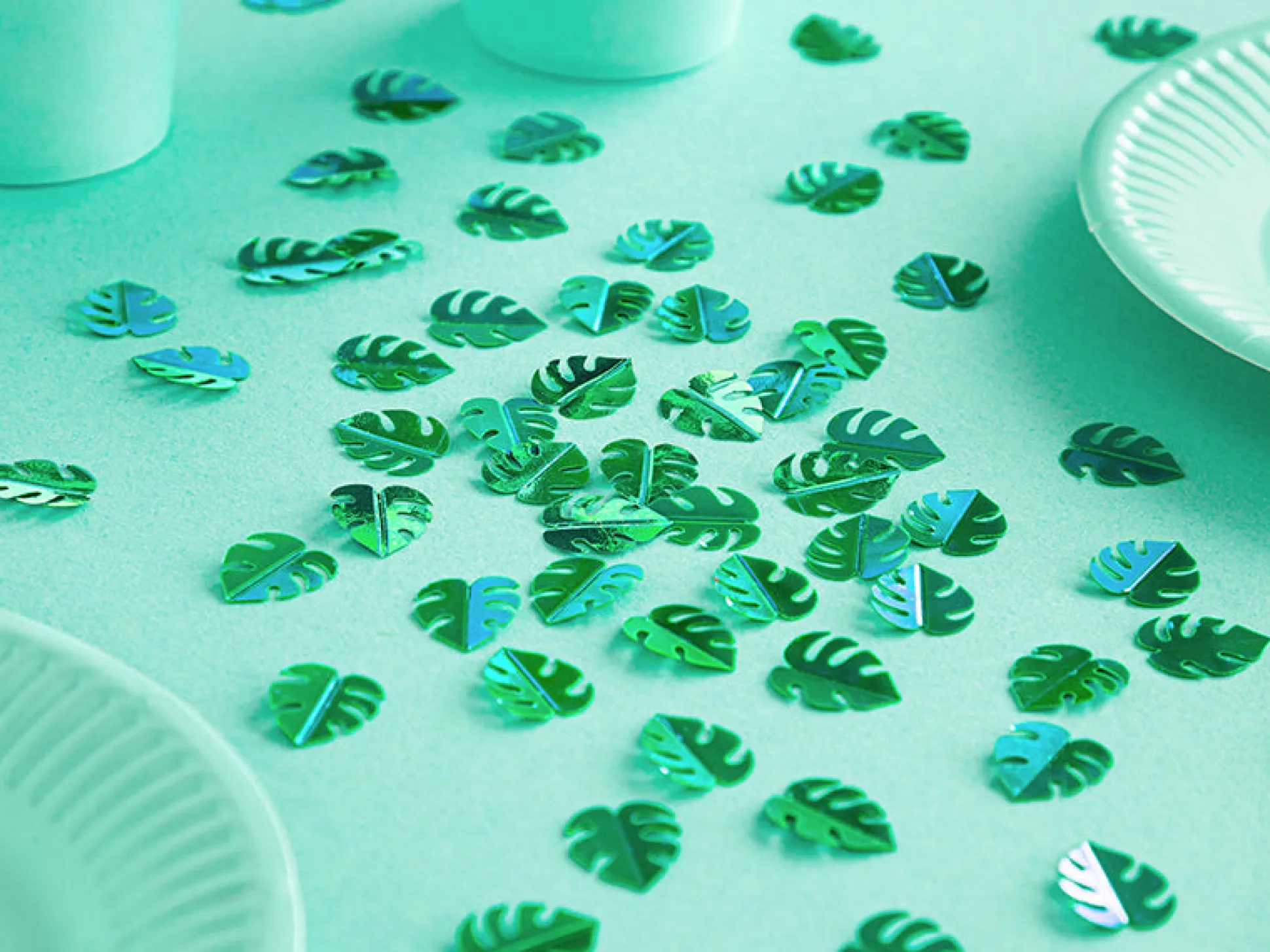 Metallic Green Palm Leaf Confetti